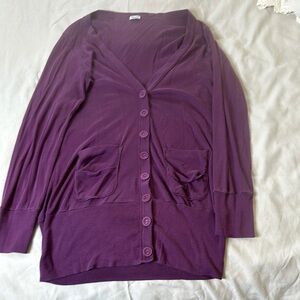 Splendid Purple Long Cardigan Sweater